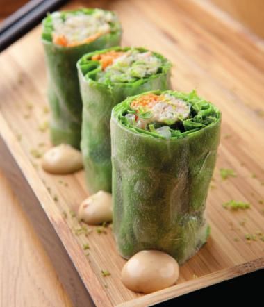 Lenterol van makreel met lente ui en komkommer